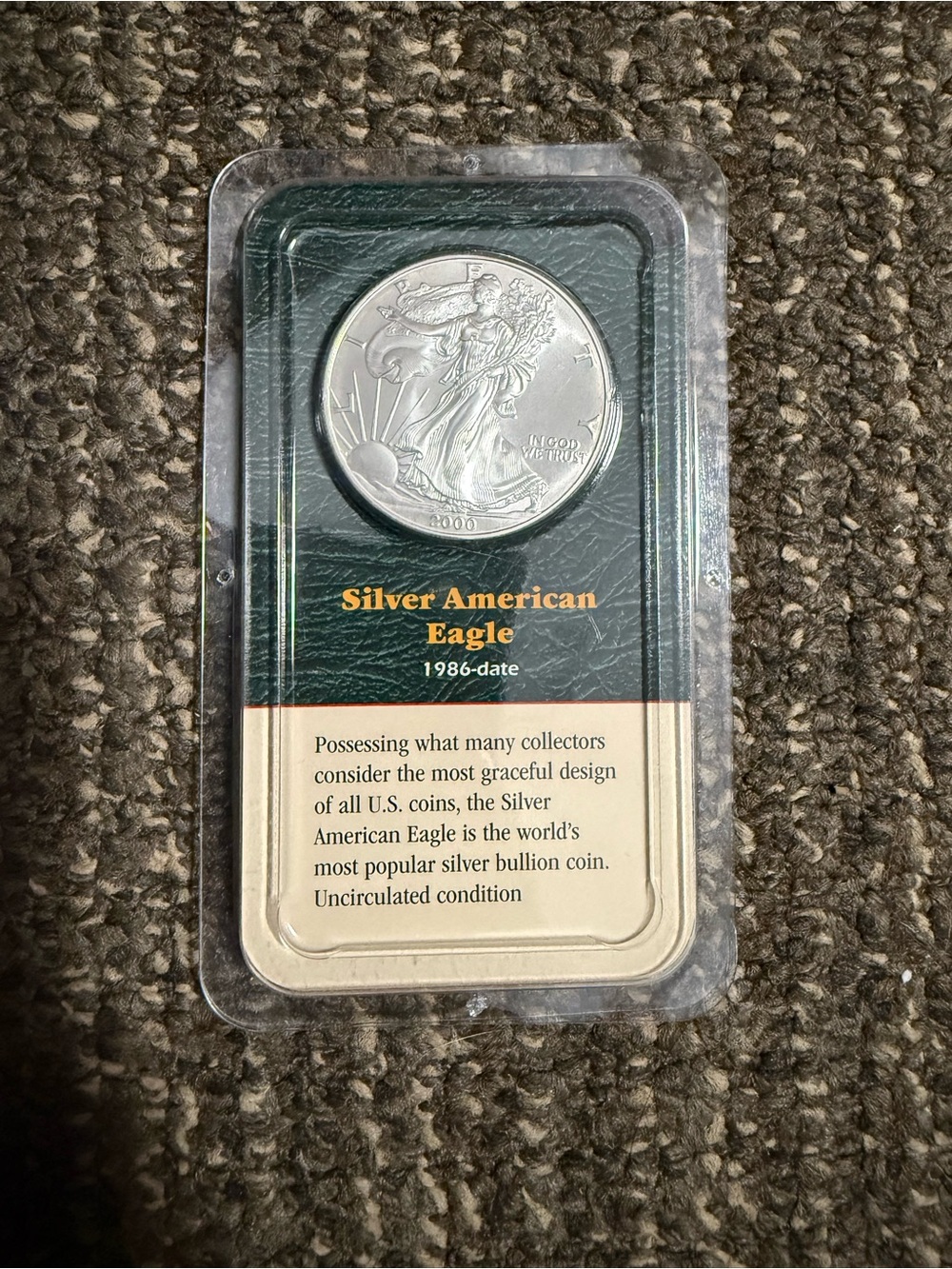 Littleton Coin Company 2000 Uncirculated Silver American Eagle Coin